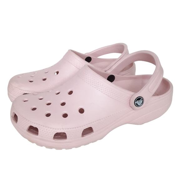 Crocs Clogs Womens 9 Slip On Water Shoes Light Pink Rubber Summer Comfort Shoe - Picture 1 of 10
